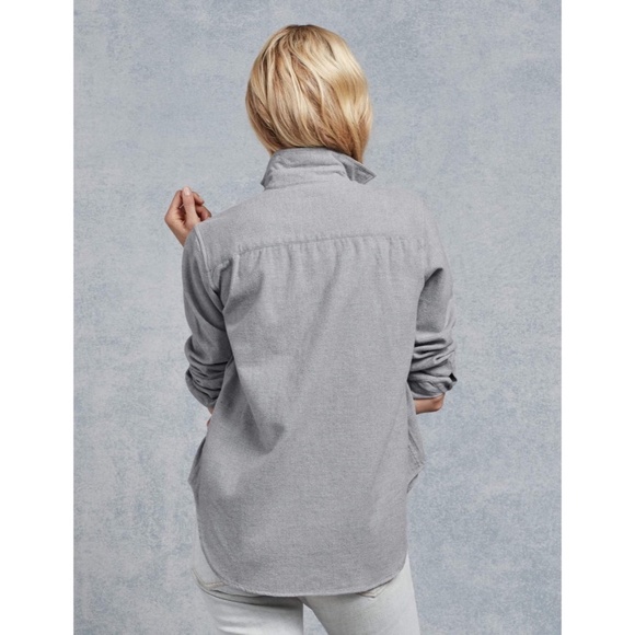 Frank and Eileen Button Down in Heather Grey Heavy Flannel Shirt Blouse, Size S - Picture 13 of 13